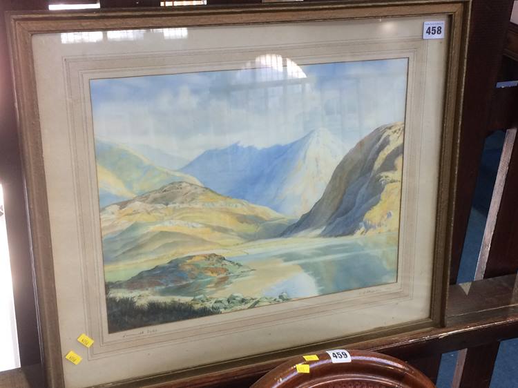 W. S. Stimpson, watercolour, signed, dated 1944, 'Crummock water', 32cm x 41cm
