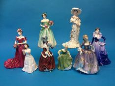 A collection of eight Coalport and Royal Doulton f