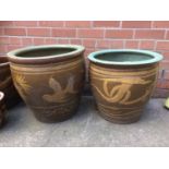 Two Oriental style planters