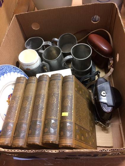 Box to include cameras, pewter, books etc. - Image 2 of 2