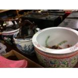 Three modern Chinese fish bowls