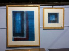 Tim Harbridge, two prints, signed, 'Shibumi Blue 1