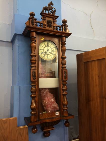 Walnut rectangular wall clock