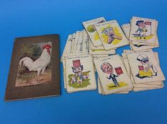 A copy of 'Fortunes From Eggs' and a collection of Cow and Gate cards