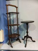 Wine table and oak cake stand