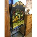 Fire screen and a glass top side table