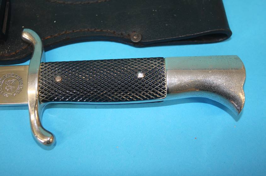 A German Fire Department dress bayonet, ribbed bakelite grip, stamped Gustav Spitzer Solingen, blade - Image 2 of 12