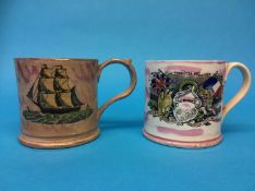Two Sunderland lustre mugs