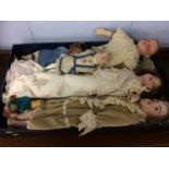 Three bisque headed dolls etc.