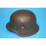 A German M42 single decal tin helmet