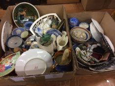 Two boxes of miscellaneous china