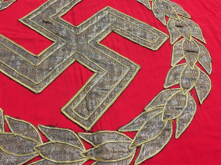 A German red and gold brocade banner, 75cm x 100cm - Image 17 of 24