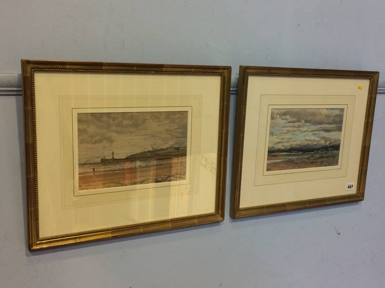 J.N. Walker, pair, watercolours, signed, 'Coastal