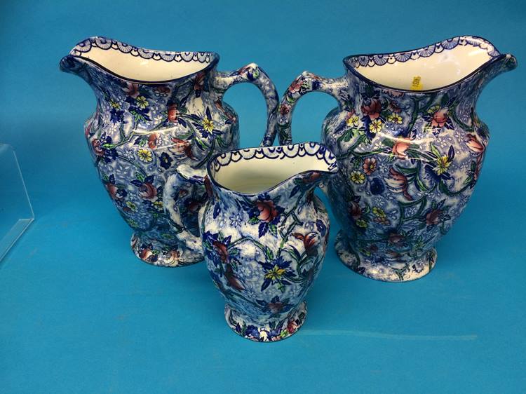 Two sets of four graduated Maling Chintz water jug - Image 3 of 12