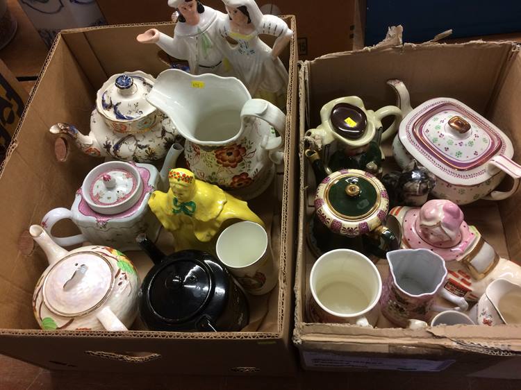 Two boxes of teapots, figures etc. - Image 4 of 6