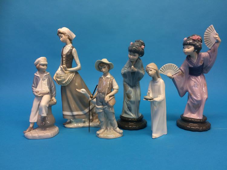 Collection of six Lladro figures