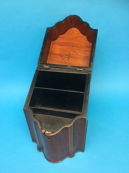 Inlaid mahogany knife box, converted to a stationa - Image 2 of 6