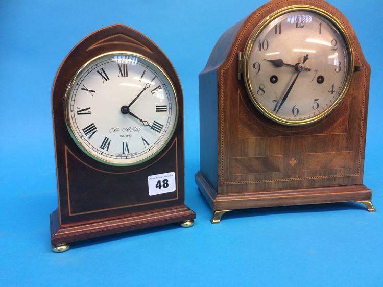 Two mahogany mantle clocks - Image 3 of 6