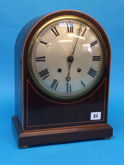 An Edwardian mahogany mantle clock - Image 5 of 8