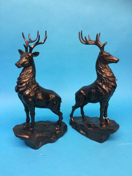 Pair of bronze style stags - Image 3 of 6