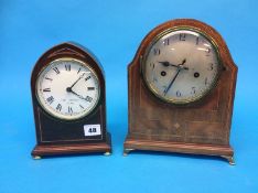 Two mahogany mantle clocks