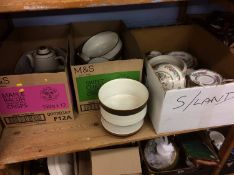 Box of Indian Tree china and two boxes of Denby ch