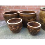 Four Oriental style planters