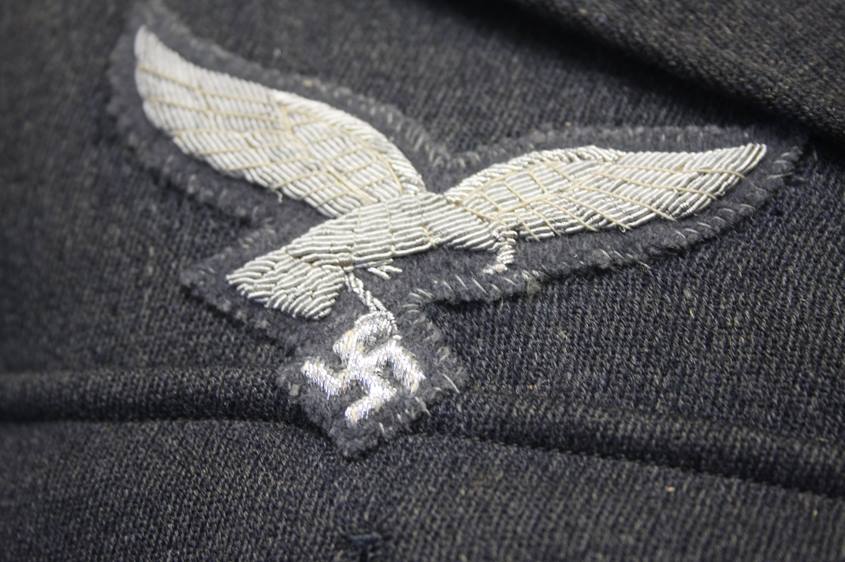 A Luftwaffe Colonel's tunic, with label E. Breuninger A.-G. Stuggart, Herr Karl Schmitt, No. E.A. - Image 4 of 15