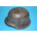 A World War II German Luftwaffe single decal helmet