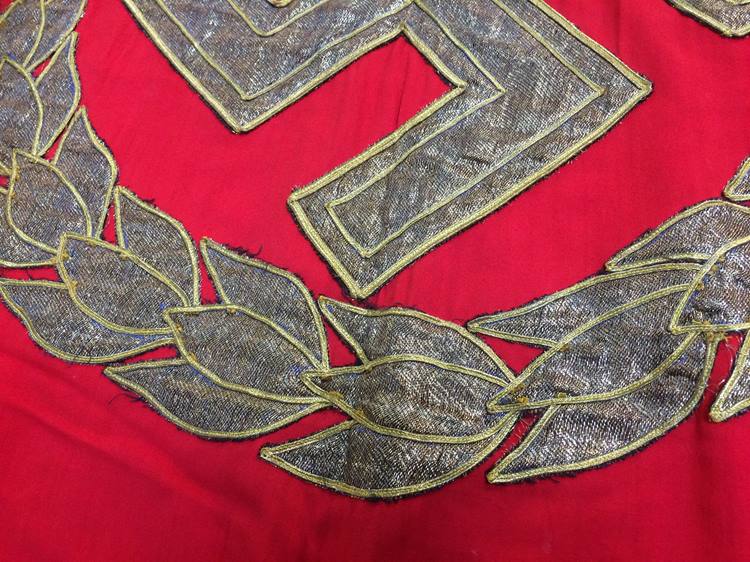 A German red and gold brocade banner, 75cm x 100cm - Image 11 of 24