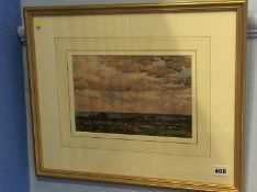 J. N Walker, watercolour, signed, 'Coastal view wi