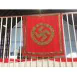 A German red and gold brocade banner, 75cm x 100cm