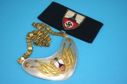 A German Nationalsozialistischer Reichskriegerbund (NSRKB) Standard Bearer Gorget with 50 Jahre