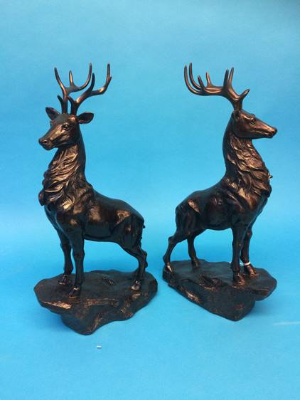 Pair of bronze style stags - Image 4 of 6
