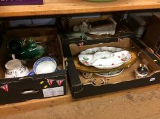 Three boxes of china, glassware etc.