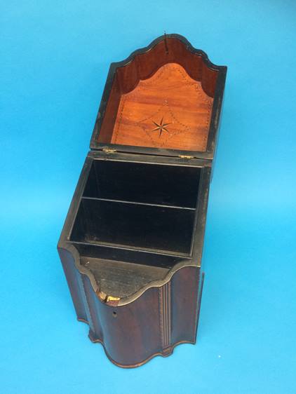 Inlaid mahogany knife box, converted to a stationa - Image 6 of 6