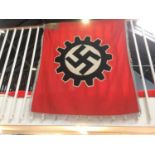 A German Labour Force banner, 118cm x 138cm