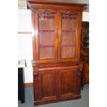 Late Victorian bookcase, upper section with glazed