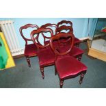 Set of six Victorian balloon back dining chairs, t