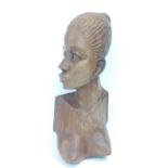 Carved Wood Ethnic Lady