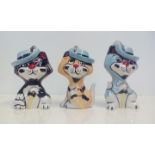 Set of Three Lorna Bailey Musketeer Cats Largest 1