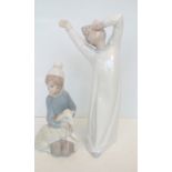 Two Lladro figures, height of largest 22cm