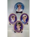 Four cabinet plates commemorating Princess Diana