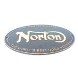 Cast iron Norton plaque, 36cm