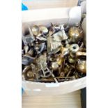 Very heavy box of brass ware