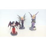 Three Nemesis Now collectable figures, height of l