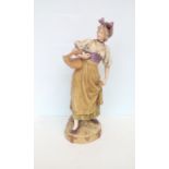 Royal Dux figure of a lady with pink lozenge, a/f,