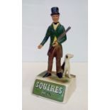 Vintage Squires Gin advertising figure, repair to