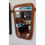 Retro teak framed wall mirror