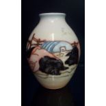 Moorcroft vase in the Limousin Pigs pattern from t